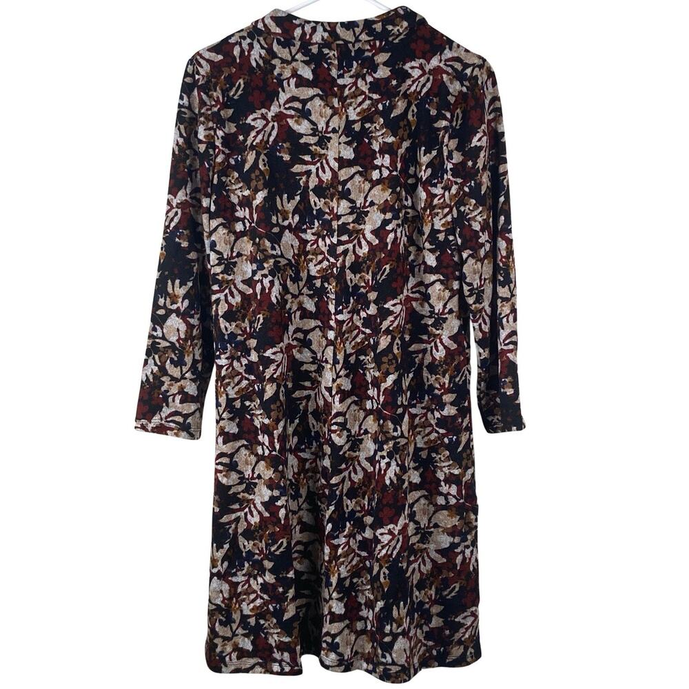 R K Originals Sweater Dress Size Large Gold Accents Multicolor Floral Knit NEW - Picture 2 of 7